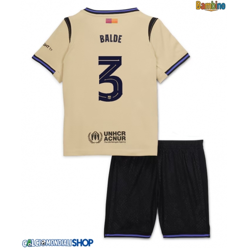 Maglie da calcio Barcelona Alejandro Balde #3 Seconda Maglia Bambino 2025-26 Manica Corta + Pantaloni corti)